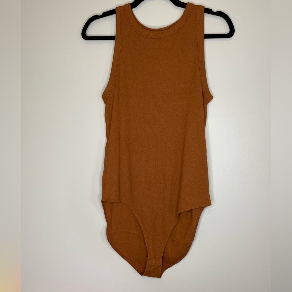A New Day Brown Ribbed Bodysuit XL
